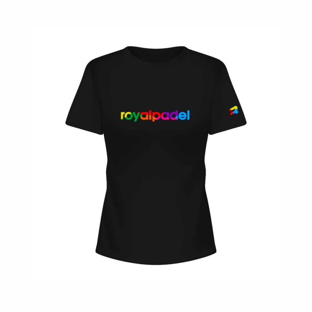 Remera deportiva Roma Negro con Multicolor